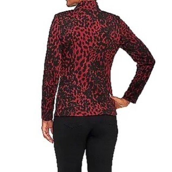 Linea by Louis Dell'Olio  Jacket ANIMAL Jacquard Zip Front Jacket - Picture 4 of 6